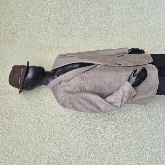 TRAVEL SMITH Men's Vintage Silk/Wool Blend Houndstooth Special Travel Blazer - Picture 5 of 17